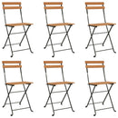foldbare bistrostole 6 stk. massivt teaktræ og stål