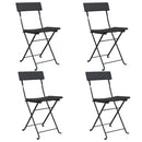 foldbare bistrostole 4 stk. polyrattan og stål sort