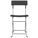 foldbare bistrostole 4 stk. polyrattan og stål sort