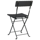 foldbare bistrostole 4 stk. polyrattan og stål sort