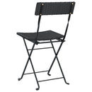 foldbare bistrostole 6 stk. polyrattan og stål sort