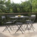 foldbare bistrostole 6 stk. polyrattan og stål sort