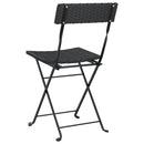 foldbare bistrostole 8 stk. polyrattan og stål sort