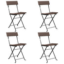 foldbare bistrostole 4 stk. polyrattan og stål brun