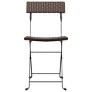 foldbare bistrostole 6 stk. polyrattan og stål brun