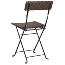 foldbare bistrostole 6 stk. polyrattan og stål brun