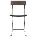 foldbare bistrostole 8 stk. polyrattan og stål brun