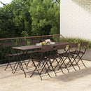 foldbare bistrostole 8 stk. polyrattan og stål brun