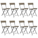foldbare bistrostole 8 stk. polyrattan og stål grå