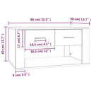 sofabord 80x50x40 cm konstrueret træ røget egetræsfarve