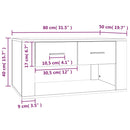 sofabord 80x50x40 cm konstrueret træ grå sonoma-eg