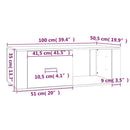 sofabord 100x50,5x35 cm konstrueret træ brun egetræsfarve