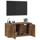 væghængt tv-skab 80x34,5x40 cm røget egetræ