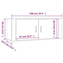 væghængt tv-skab 100x34,5x40 cm røget egetræ