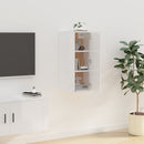 væghængt tv-skab 40x34,5x80 cm hvid højglans