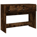 konsolbord 100x39x75 cm konstrueret træ røget egetræsfarve