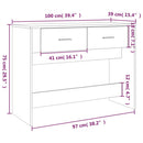 konsolbord 100x39x75 cm konstrueret træ Grå sonoma-eg