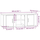 tv-bord 100x31,5x35 cm konstrueret træ hvid