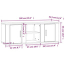 tv-bord 100x31,5x35 cm konstrueret træ betongrå
