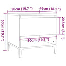 sidebord 50x46x50 cm konstrueret træ hvid højglans