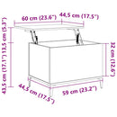 sofabord 60x44,5x45 cm konstrueret træ sort