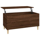 sofabord 90x44,5x45 cm konstrueret træ brun egetræsfarve