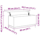 sofabord 90x44,5x45 cm konstrueret træ brun egetræsfarve