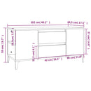 tv-bord 102x44,5x50 cm konstrueret træ sort