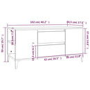 tv-bord 102x44,5x50 cm konstrueret træ brun egetræsfarve
