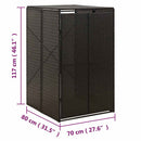 skraldespandsskjuler 70x80x117 cm polyrattan sort