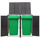 dobbelt skraldespandsskjuler 140x80x117 cm polyrattan sort