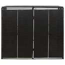 dobbelt skraldespandsskjuler 140x80x117 cm polyrattan sort