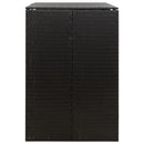 dobbelt skraldespandsskjuler 140x80x117 cm polyrattan sort
