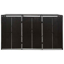 tredobbelt skraldespandsskjuler 207x80x117 cm polyrattan sort