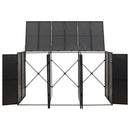 tredobbelt skraldespandsskjuler 207x80x117 cm polyrattan sort