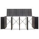 firdobbelt skraldespandsskjuler 274x80x117 cm polyrattan sort