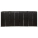 firdobbelt skraldespandsskjuler 274x80x117 cm polyrattan sort