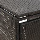firdobbelt skraldespandsskjuler 274x80x117 cm polyrattan sort