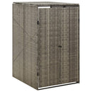 enkelt skraldespandsskjuler 70x80x117 cm polyrattan grå