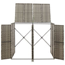 dobbelt skraldespandsskjuler 140x80x117 cm polyrattan grå