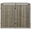 dobbelt skraldespandsskjuler 140x80x117 cm polyrattan grå
