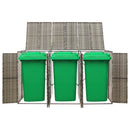 tredobbelt skraldespandsskjuler 207x80x117 cm polyrattan grå