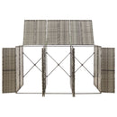 tredobbelt skraldespandsskjuler 207x80x117 cm polyrattan grå