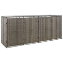 firdobbelt skraldespandsskjuler 274x80x117 cm polyrattan grå