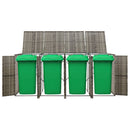 firdobbelt skraldespandsskjuler 274x80x117 cm polyrattan grå