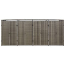 firdobbelt skraldespandsskjuler 274x80x117 cm polyrattan grå
