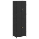 opbevaringsskab til haven 59x40x180 cm polyrattan sort