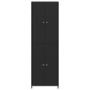 opbevaringsskab til haven 59x40x180 cm polyrattan sort