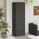 opbevaringsskab til haven 59x40x180 cm polyrattan sort