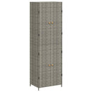 opbevaringsskab til haven 59x40x180 cm polyrattan grå